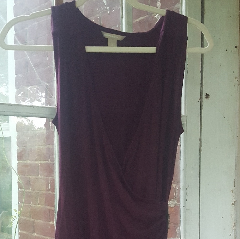 Banana Republic side ruched wrap tank with zipper